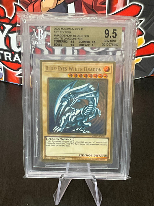 BECKETT 9.5 2020 Maximum Gold Blue Eyes White Dragon