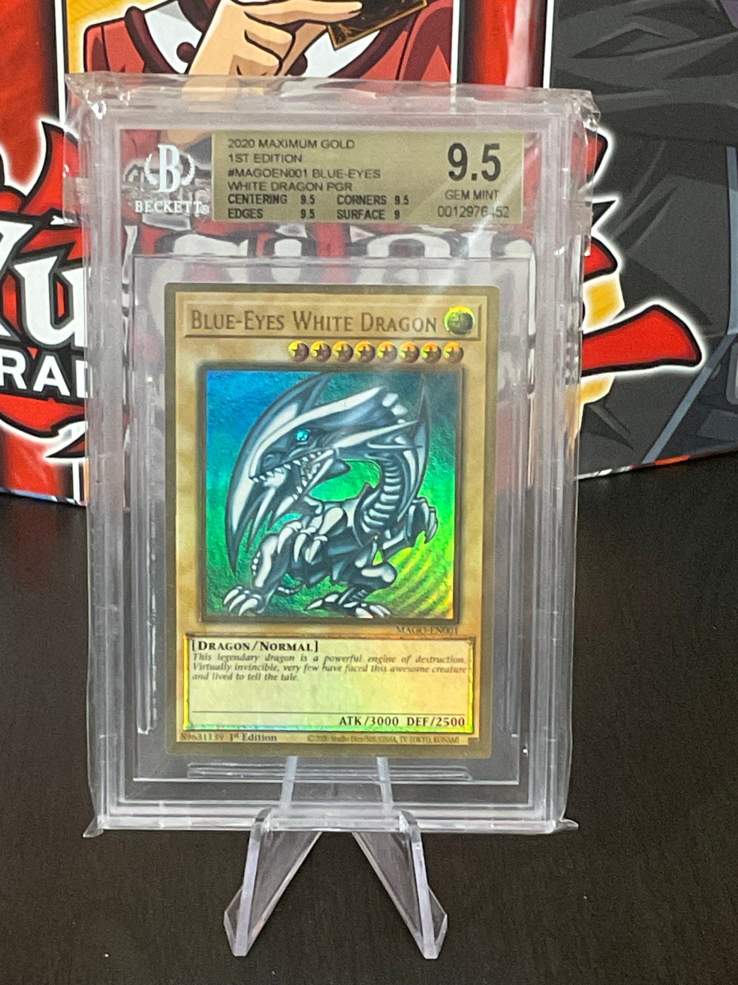 BECKETT 9.5 2020 Maximum Gold Blue Eyes White Dragon